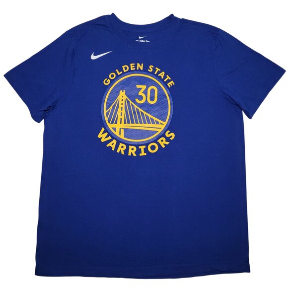 Nike Other - Nike Golden State Warriors T-Shirt Crewneck Stephen Curry #30 Blue Mens L NBA